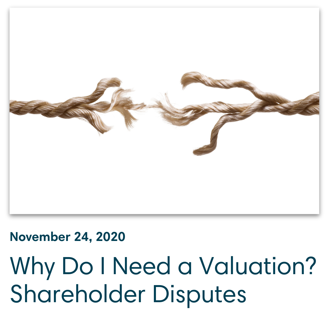 Why Do I Need a Valuation? Shareholder Disputes